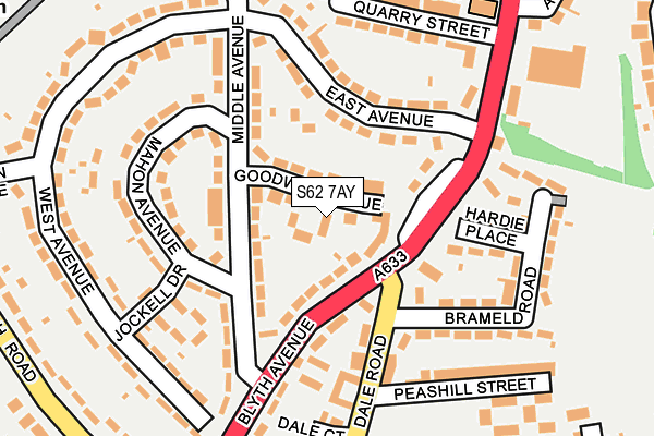 S62 7AY map - OS OpenMap – Local (Ordnance Survey)