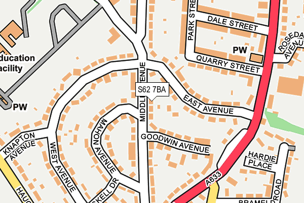 S62 7BA map - OS OpenMap – Local (Ordnance Survey)