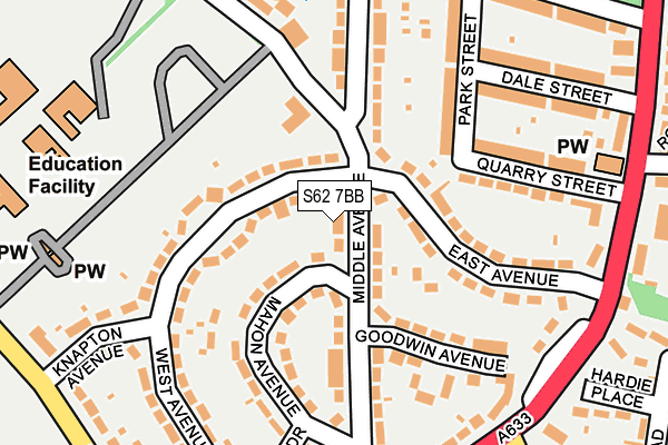 S62 7BB map - OS OpenMap – Local (Ordnance Survey)