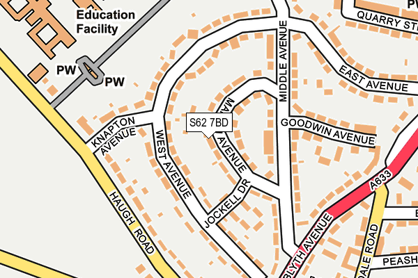 S62 7BD map - OS OpenMap – Local (Ordnance Survey)