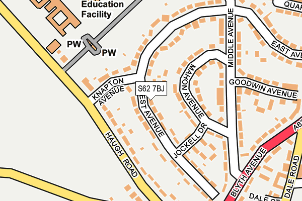 S62 7BJ map - OS OpenMap – Local (Ordnance Survey)