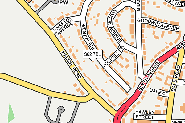 S62 7BL map - OS OpenMap – Local (Ordnance Survey)