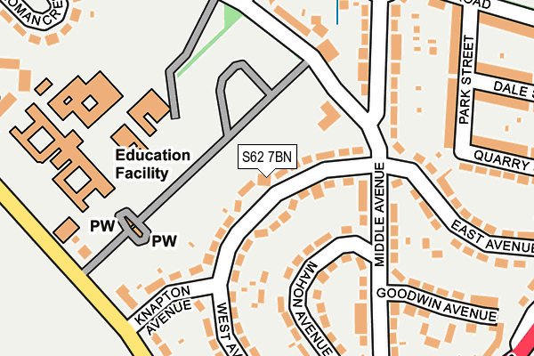 S62 7BN map - OS OpenMap – Local (Ordnance Survey)