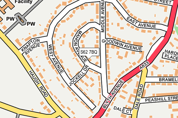 S62 7BQ map - OS OpenMap – Local (Ordnance Survey)