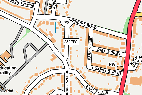 S62 7BS map - OS OpenMap – Local (Ordnance Survey)