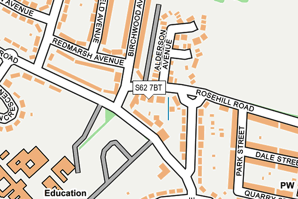 S62 7BT map - OS OpenMap – Local (Ordnance Survey)