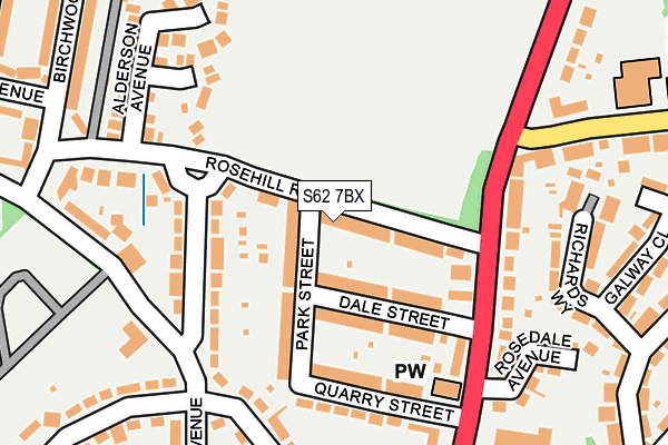 S62 7BX map - OS OpenMap – Local (Ordnance Survey)