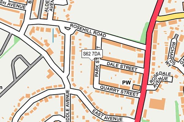 S62 7DA map - OS OpenMap – Local (Ordnance Survey)
