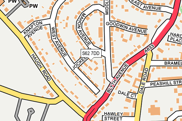 S62 7DD map - OS OpenMap – Local (Ordnance Survey)