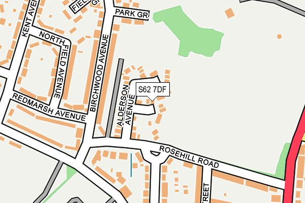 S62 7DF map - OS OpenMap – Local (Ordnance Survey)