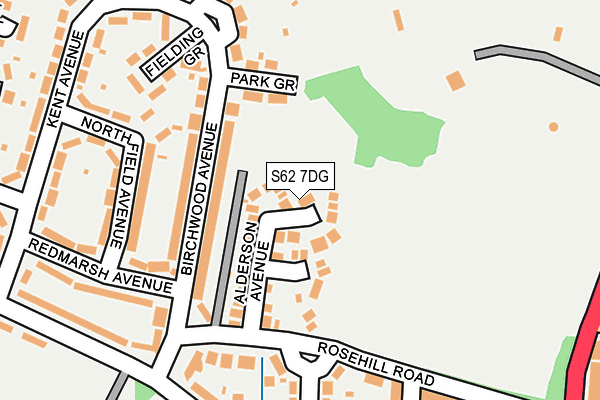 S62 7DG map - OS OpenMap – Local (Ordnance Survey)
