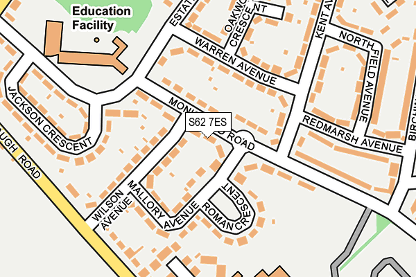 S62 7ES map - OS OpenMap – Local (Ordnance Survey)