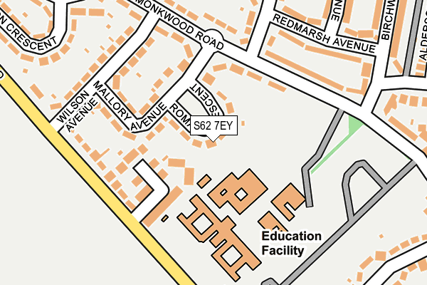 S62 7EY map - OS OpenMap – Local (Ordnance Survey)
