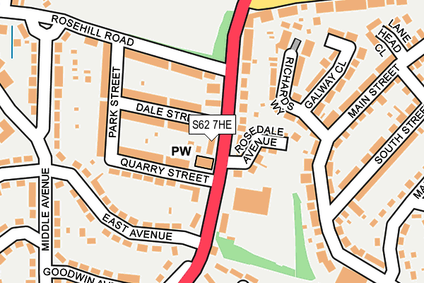 S62 7HE map - OS OpenMap – Local (Ordnance Survey)