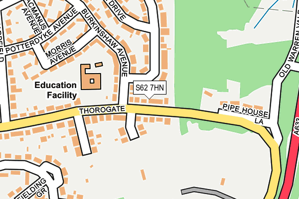 S62 7HN map - OS OpenMap – Local (Ordnance Survey)