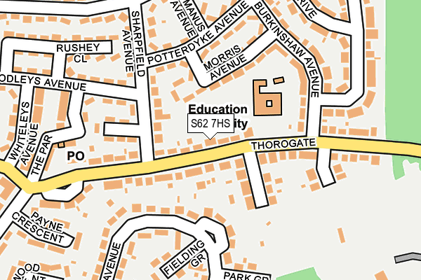 S62 7HS map - OS OpenMap – Local (Ordnance Survey)