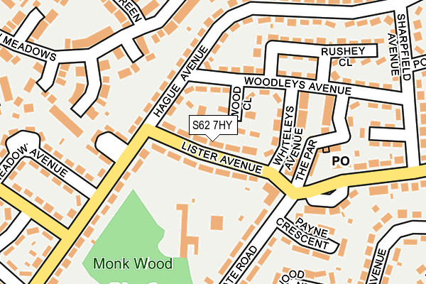 S62 7HY map - OS OpenMap – Local (Ordnance Survey)