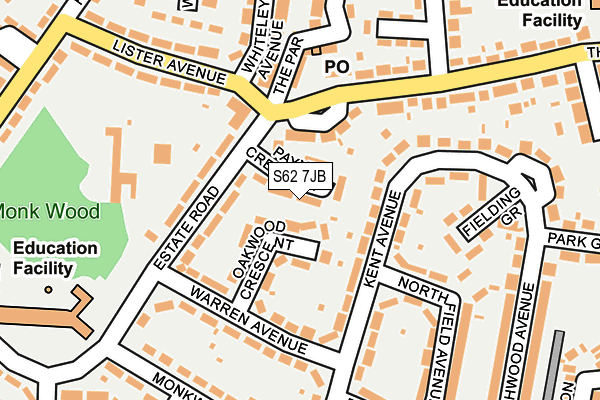 S62 7JB map - OS OpenMap – Local (Ordnance Survey)