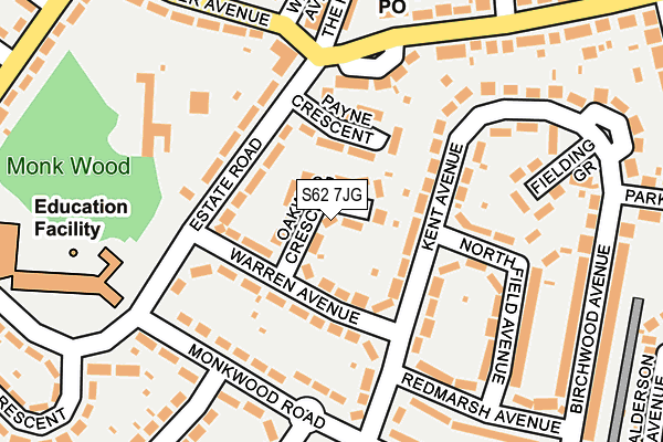 S62 7JG map - OS OpenMap – Local (Ordnance Survey)