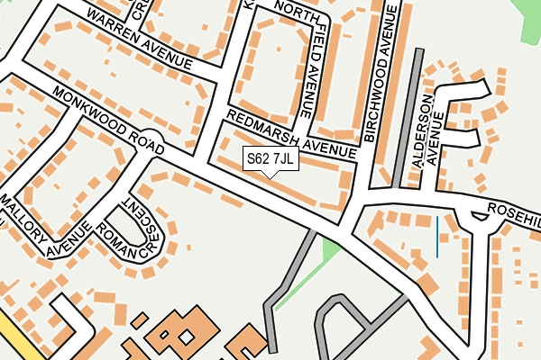 S62 7JL map - OS OpenMap – Local (Ordnance Survey)