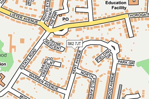 S62 7JT map - OS OpenMap – Local (Ordnance Survey)