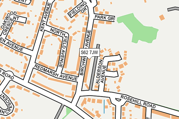 S62 7JW map - OS OpenMap – Local (Ordnance Survey)