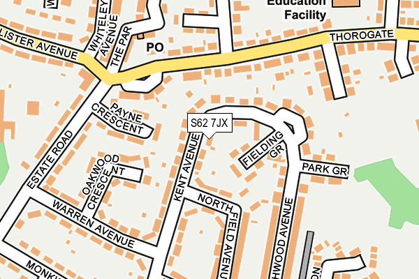 S62 7JX map - OS OpenMap – Local (Ordnance Survey)