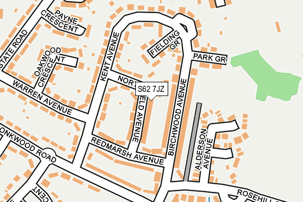 S62 7JZ map - OS OpenMap – Local (Ordnance Survey)