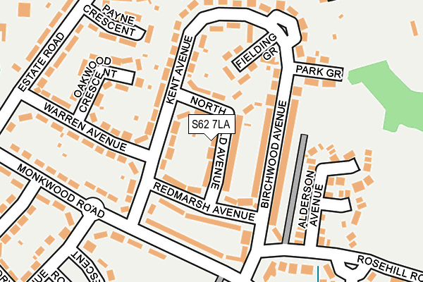 S62 7LA map - OS OpenMap – Local (Ordnance Survey)