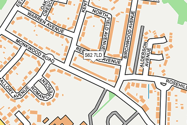 S62 7LD map - OS OpenMap – Local (Ordnance Survey)