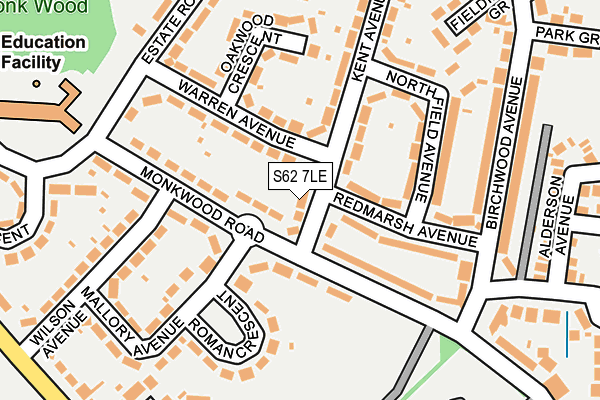 S62 7LE map - OS OpenMap – Local (Ordnance Survey)