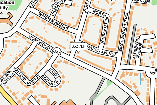 S62 7LF map - OS OpenMap – Local (Ordnance Survey)