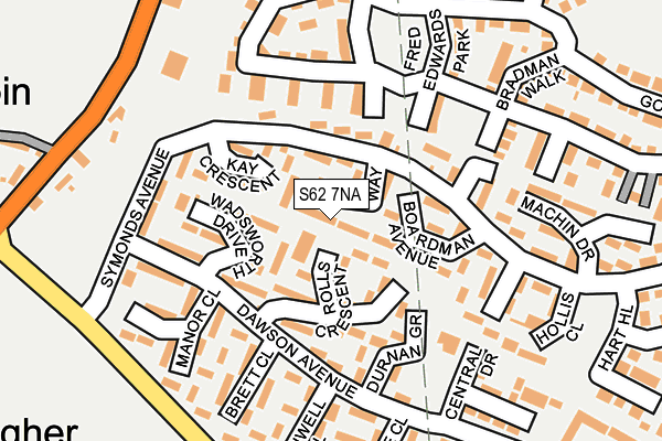 S62 7NA map - OS OpenMap – Local (Ordnance Survey)