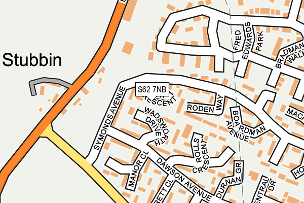 S62 7NB map - OS OpenMap – Local (Ordnance Survey)