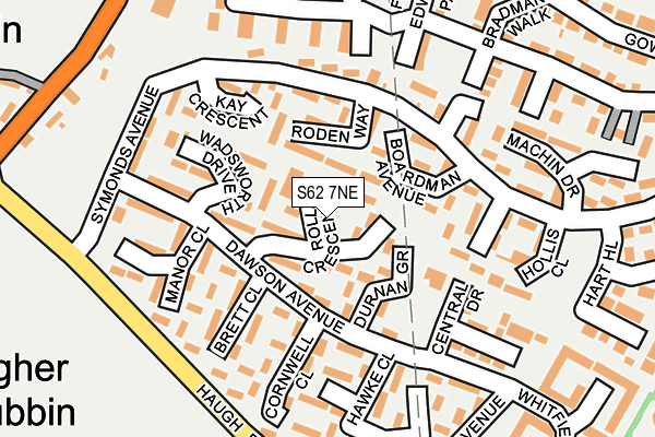 S62 7NE map - OS OpenMap – Local (Ordnance Survey)
