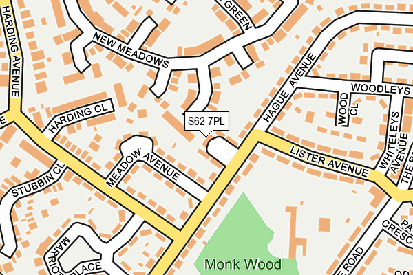 S62 7PL map - OS OpenMap – Local (Ordnance Survey)