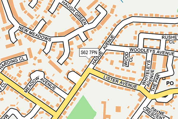 S62 7PN map - OS OpenMap – Local (Ordnance Survey)