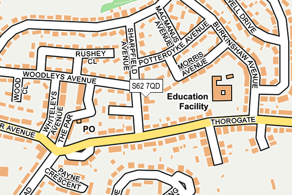 S62 7QD map - OS OpenMap – Local (Ordnance Survey)