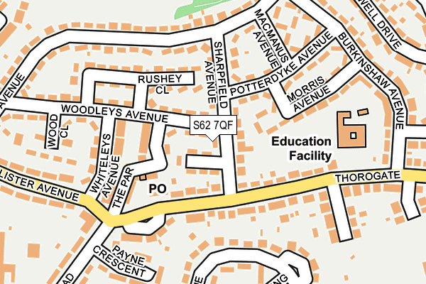 S62 7QF map - OS OpenMap – Local (Ordnance Survey)