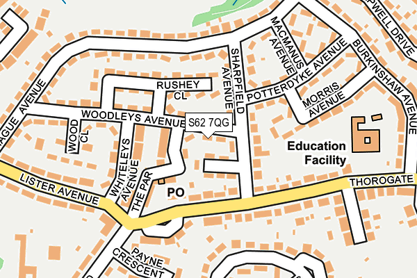 S62 7QG map - OS OpenMap – Local (Ordnance Survey)