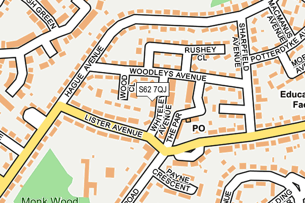 S62 7QJ map - OS OpenMap – Local (Ordnance Survey)