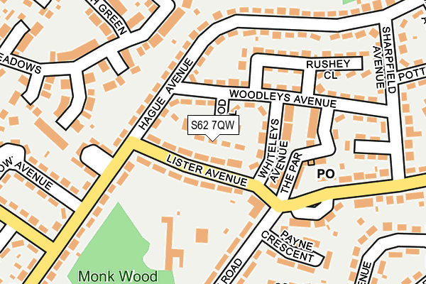 S62 7QW map - OS OpenMap – Local (Ordnance Survey)