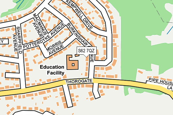 S62 7QZ map - OS OpenMap – Local (Ordnance Survey)