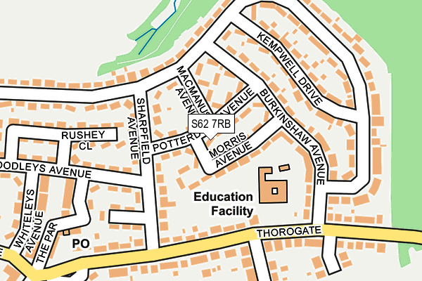 S62 7RB map - OS OpenMap – Local (Ordnance Survey)