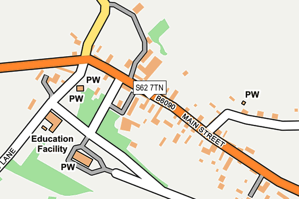 S62 7TN map - OS OpenMap – Local (Ordnance Survey)