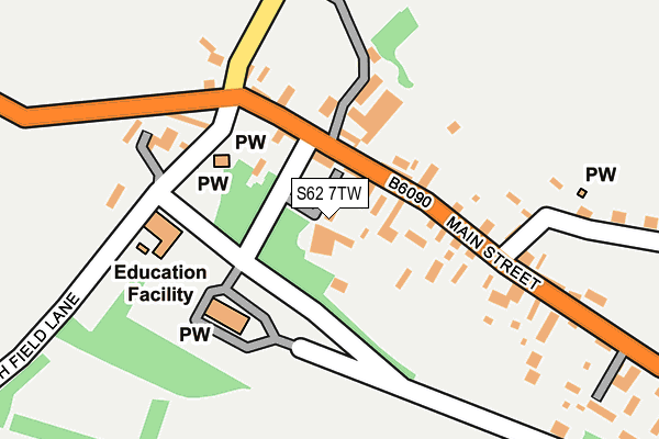 S62 7TW map - OS OpenMap – Local (Ordnance Survey)