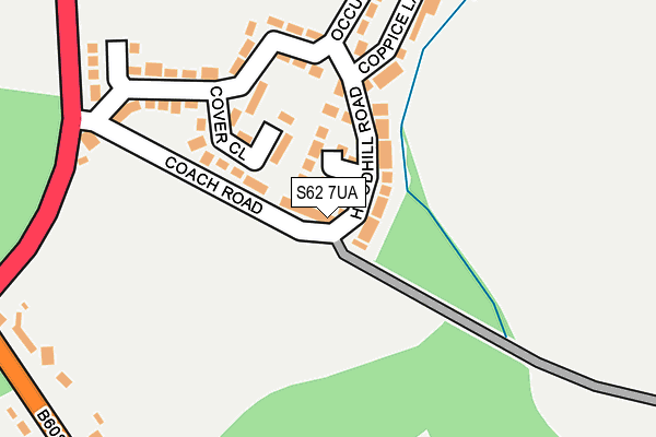 S62 7UA map - OS OpenMap – Local (Ordnance Survey)