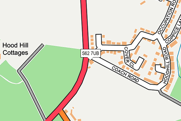 S62 7UB map - OS OpenMap – Local (Ordnance Survey)