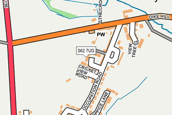 S62 7UG map - OS OpenMap – Local (Ordnance Survey)