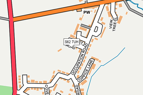 S62 7UH map - OS OpenMap – Local (Ordnance Survey)